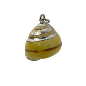 Shell pendant silver edge twist - Qty: 1 shell - SH0801