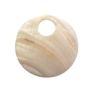 Opaque shell disc pendant 44mm - Cream - SH0816
