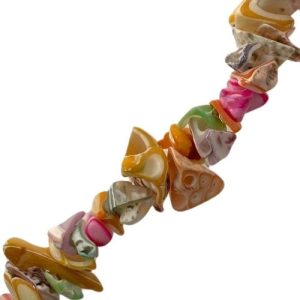 Natural mixed shell chips dyed  - Qty: 48 pcs. - SH0823