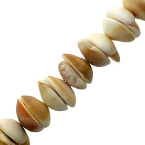 Natural half round shell beads  - Qty: 24 pcs. - SH0824
