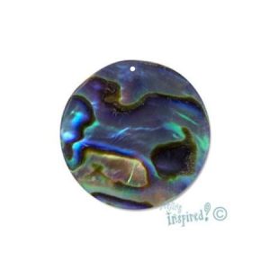 Paua shell disc 15mm - 4 per packet - SH0829