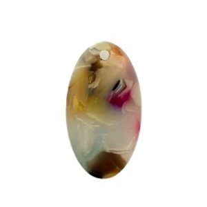Resin imitation oval pendant - Qty: 2 pc - RE0095