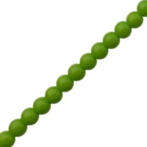 Glass ball bead 6mm - Lime Green - Qty: 67 pcs - GB9138-1