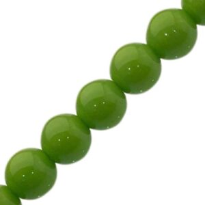 Glass ball bead 10mm - Lime Green - Qty: 41 pcs - GB9147-1