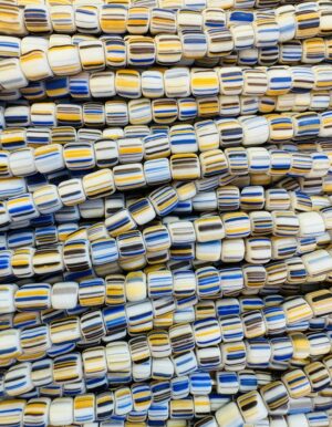 Glass rondelle bead - Mixed stripe - Qty: 116 pcs - GB9165