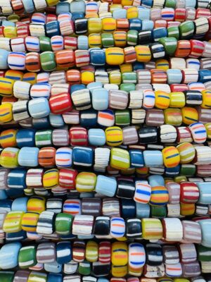 Glass rondelle bead - Circus - Qty: 116 pcs - GB9168