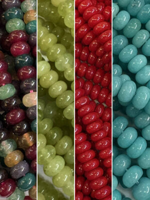 Natural Jade Rondelle Bead 6x4mm